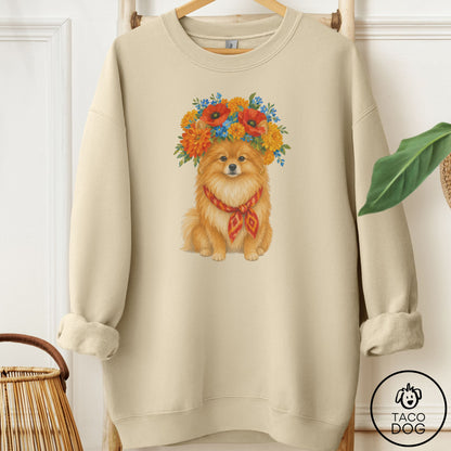 Pomeranian Flower Crown Sweatshirt