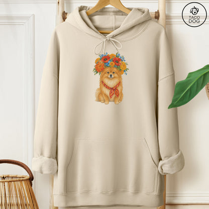 Pomeranian Flower Crown Hoodie