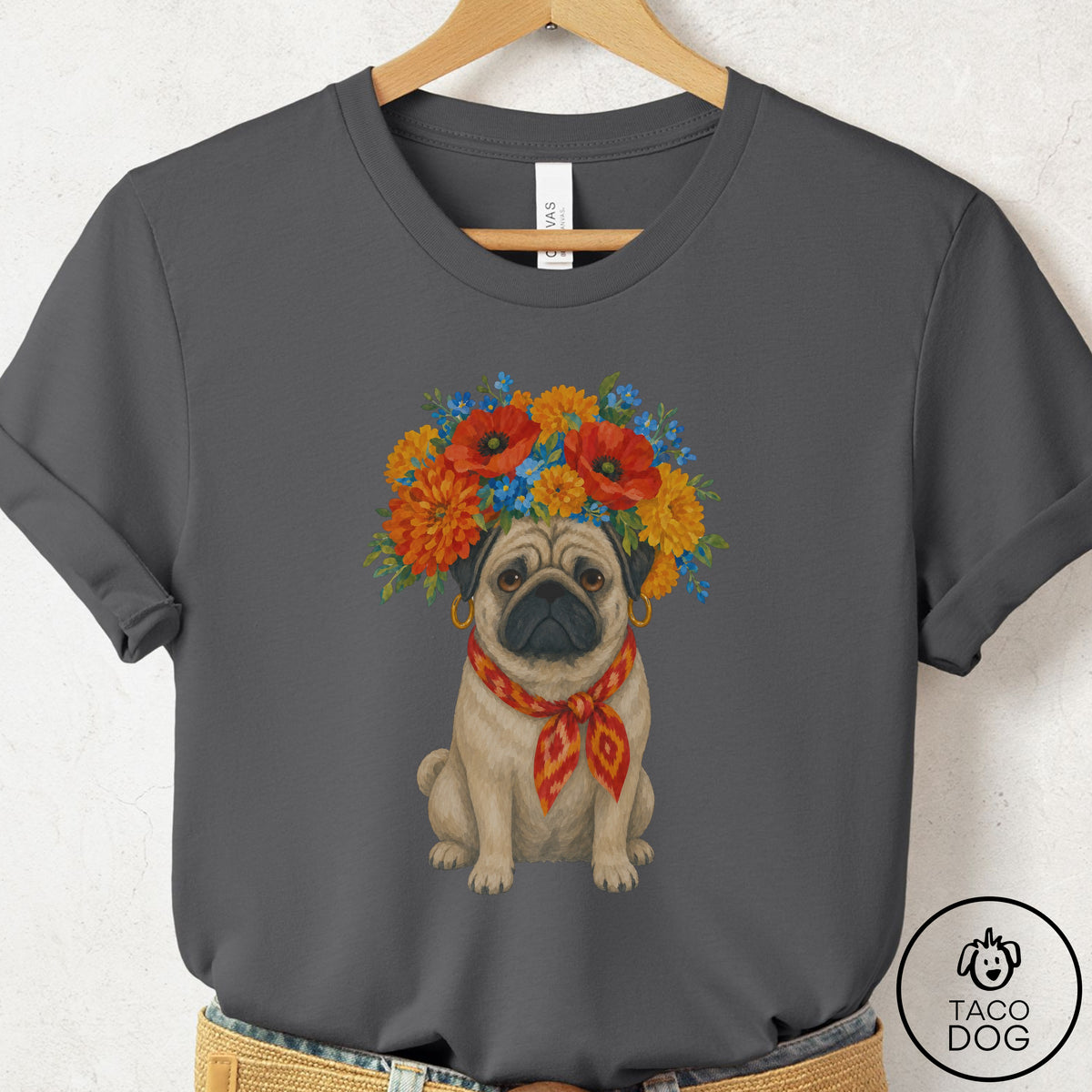 Pug Flower Crown T-Shirt