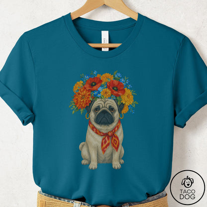 Pug Flower Crown T-Shirt
