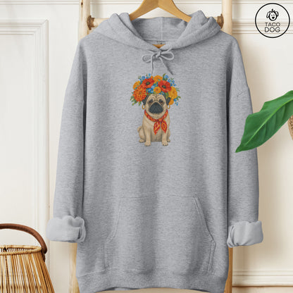 Pug Flower Crown Hoodie