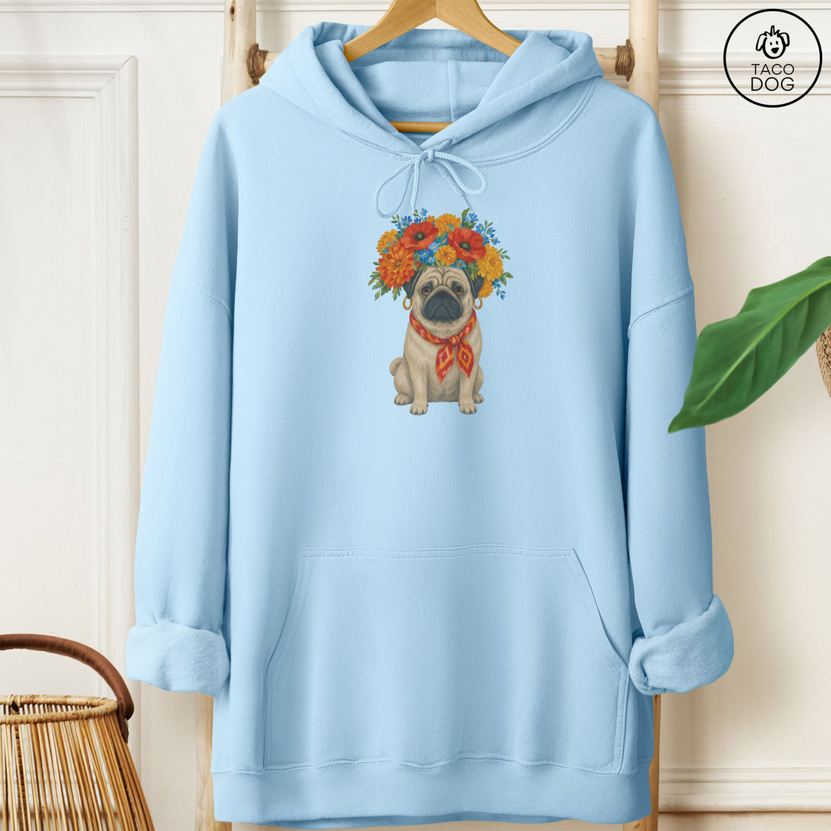 Pug Flower Crown Hoodie