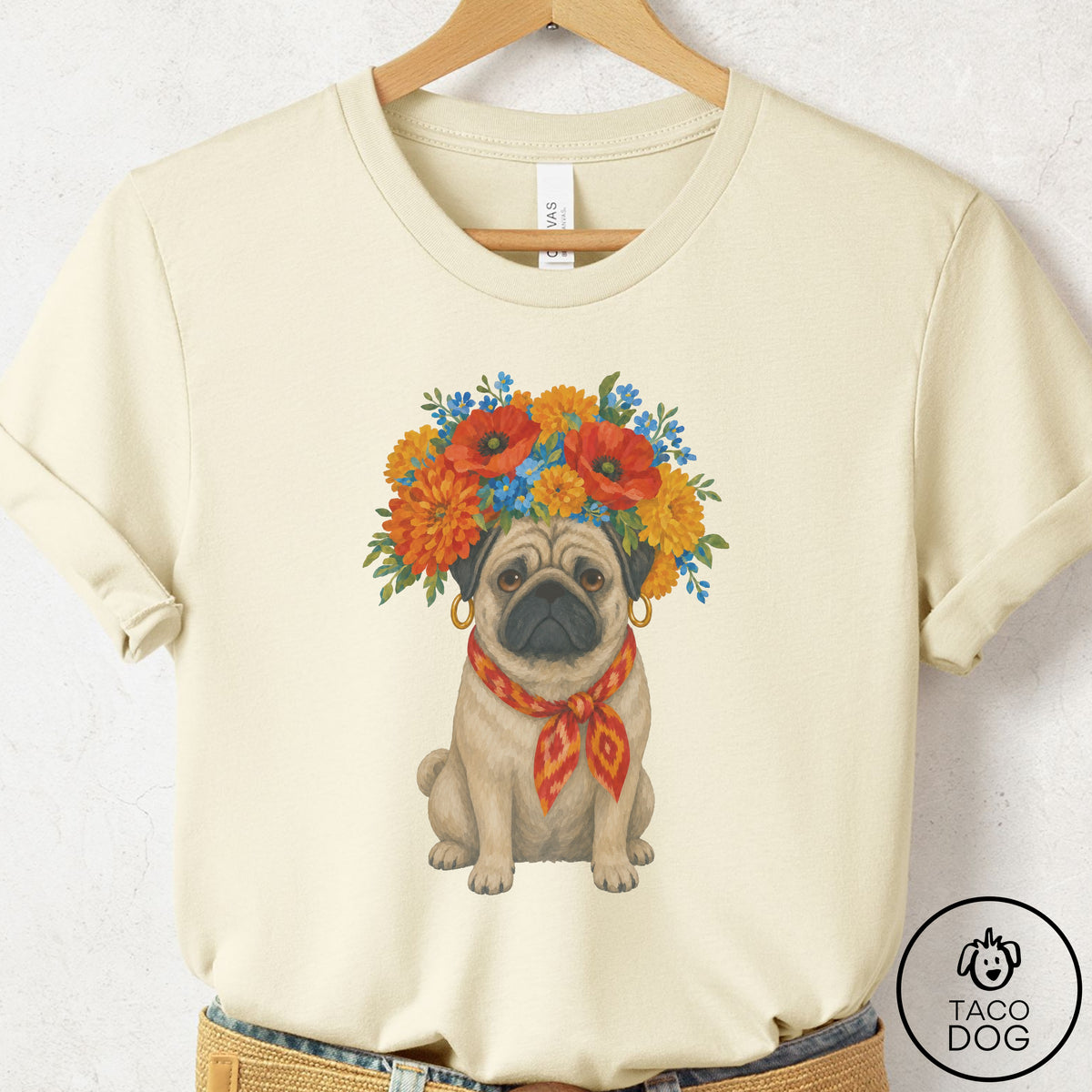 Pug Flower Crown T-Shirt