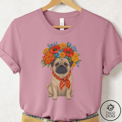 Pug Flower Crown T-Shirt