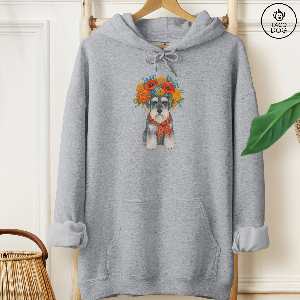 Schnauzer Flower Crown Hoodie