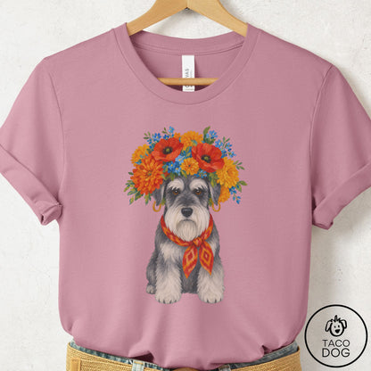 Schnauzer Flower Crown T-Shirt