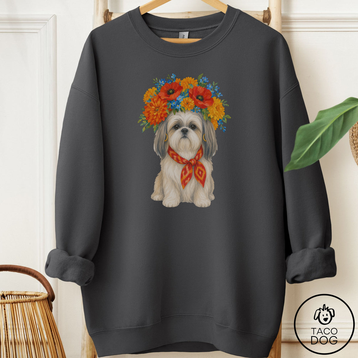 Shih Tzu Flower Crown Sweatshirt