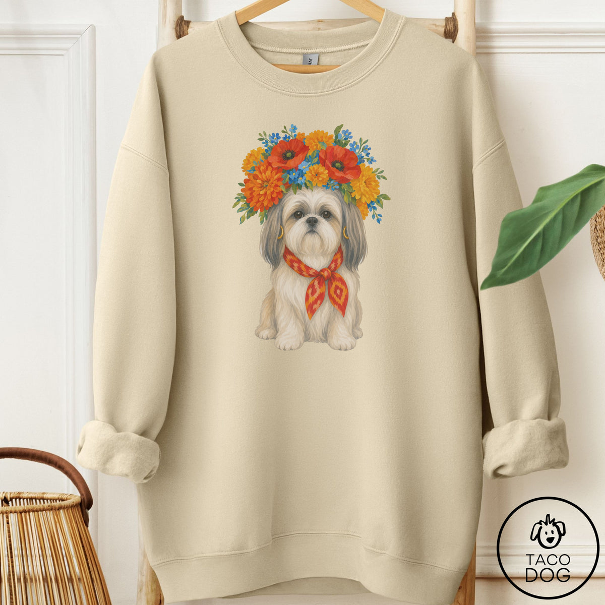 Shih Tzu Flower Crown Sweatshirt