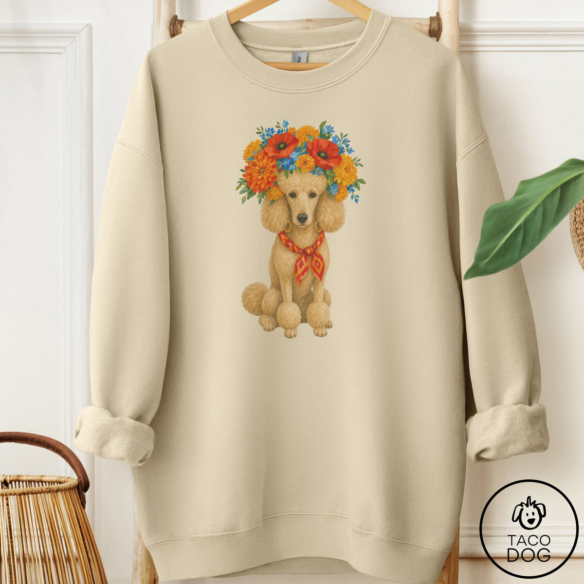 Poodle Flower Crown Sweatshirt