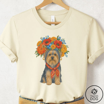Yorkshire Terrier Yorkie Flower Crown T-Shirt