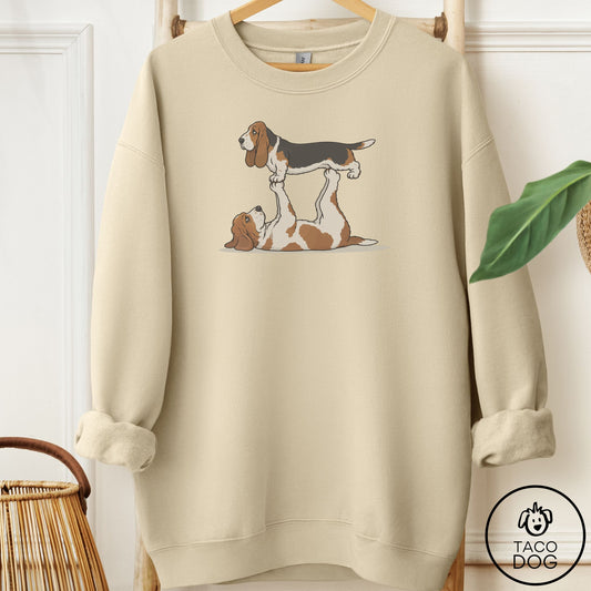 Basset Hound Flying Feet Sweatshirt Sand Taco-Dog
