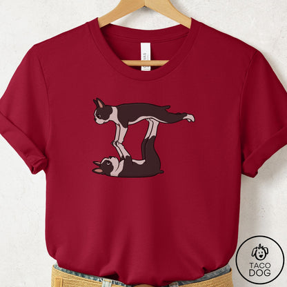 Boston Terrier Flying Feet T-Shirt Cardinal Taco-Dog