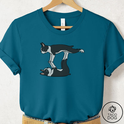 Boston Terrier Flying Feet T-Shirt Deep Teal Taco-Dog