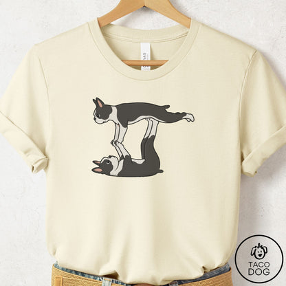 Boston Terrier Flying Feet T-Shirt Natural Taco-Dog