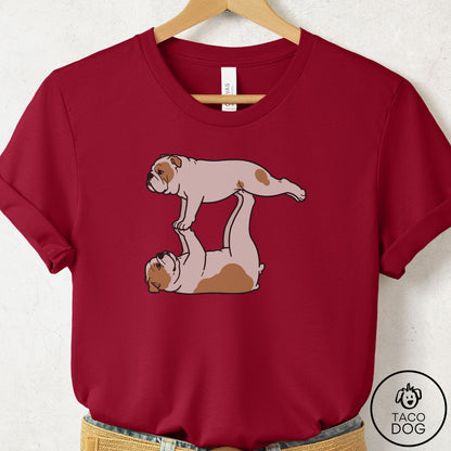 English Bulldog Flying Feet T-Shirt Cardinal Taco-Dog