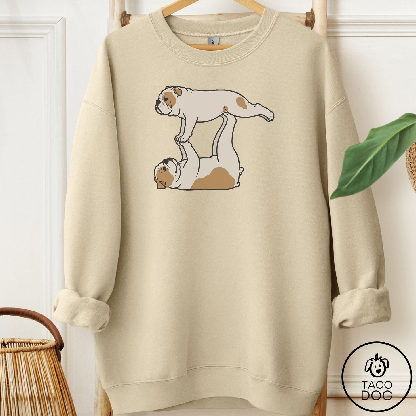 English Bulldog Flying Feet Sweatshirt Sand Taco-Dog