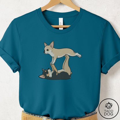 Chihuahua Flying Feet T-Shirt Deep Teal Taco-Dog