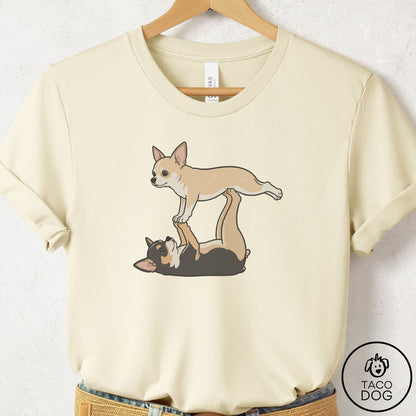 Chihuahua Flying Feet T-Shirt Natural Taco-Dog