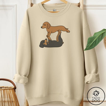 Dachshund Flying Feet Sweatshirt Sand Taco-Dog