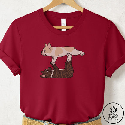 French Bulldog Frenchie Flying Feet T-Shirt Cardinal Taco-Dog