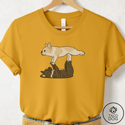 French Bulldog Frenchie Flying Feet T-Shirt Mustard Taco-Dog