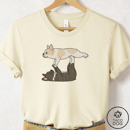 French Bulldog Frenchie Flying Feet T-Shirt Natural Taco-Dog
