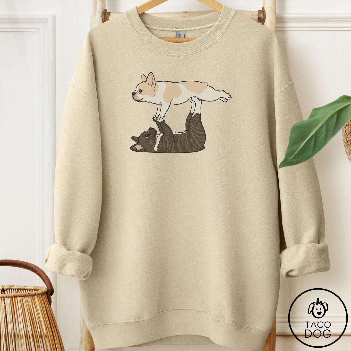French Bulldog Frenchie Flying Feet Sweatshirt Sand Taco-Dog