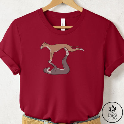Italian Greyhound Whippet Flying Feet T-Shirt Cardinal Taco-Dog