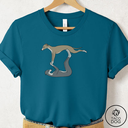 Italian Greyhound Whippet Flying Feet T-Shirt Deep Teal Taco-Dog