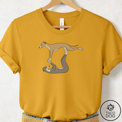 Italian Greyhound Whippet Flying Feet T-Shirt Mustard Taco-Dog