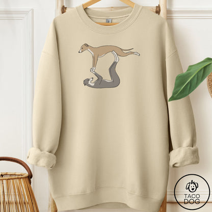 Italian Greyhound Whippet Flying Feet Sweatshirt Sand Taco-Dog