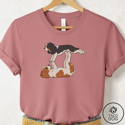 Cavalier King Charles Spaniel Flying Feet T-Shirt Mauve Taco-Dog