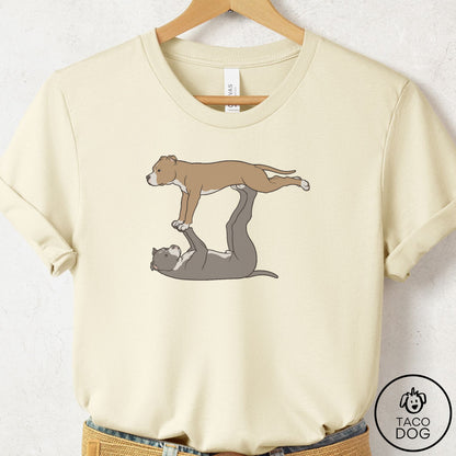 Pitbull Flying Feet T-Shirt Natural Taco-Dog