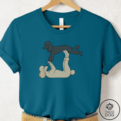 Poodle Flying Feet T-Shirt Deep Teal Taco-Dog