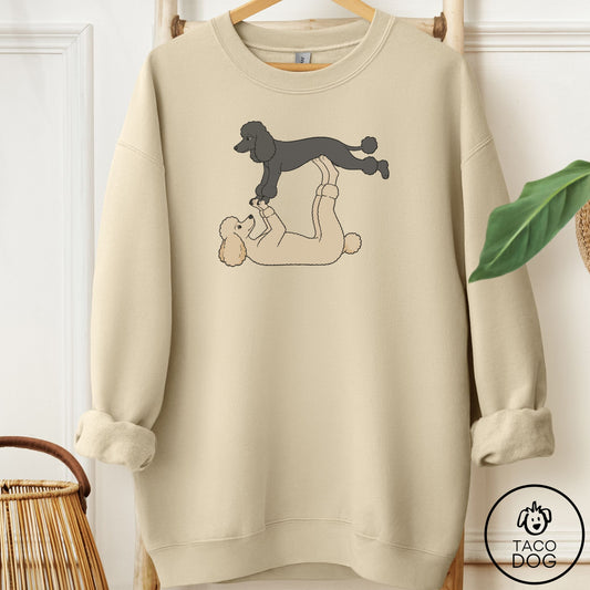 Poodle Flying Feet Sweatshirt Sand Taco-Dog