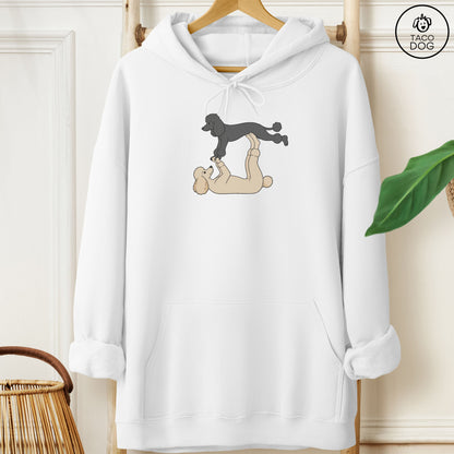 Poodle Flying Feet Hoodie White Taco-Dog