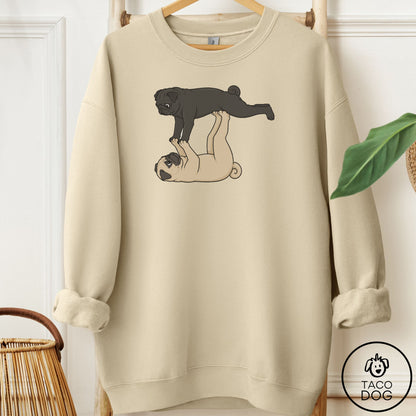 Pug Flying Feet Sweatshirt Sand Taco-Dog