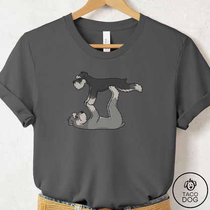 Schnauzer Flying Feet T-Shirt Asphalt Taco-Dog