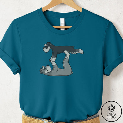 Schnauzer Flying Feet T-Shirt Deep Teal Taco-Dog