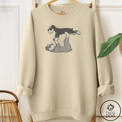 Schnauzer Flying Feet Sweatshirt Sand Taco-Dog