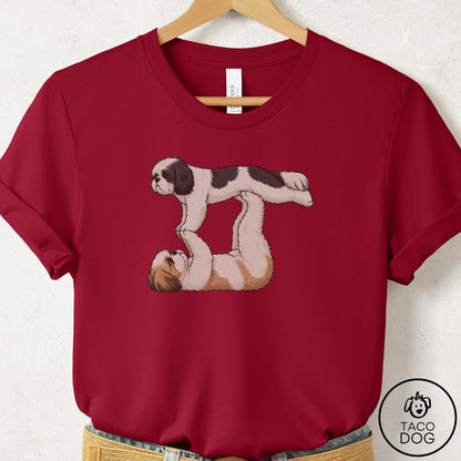 Shih Tzu Flying Feet T-Shirt Cardinal Taco-Dog