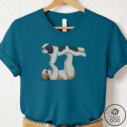 Shih Tzu Flying Feet T-Shirt Deep Teal Taco-Dog