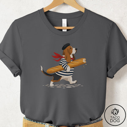 Basset Hound French T-Shirt Asphalt Taco-Dog