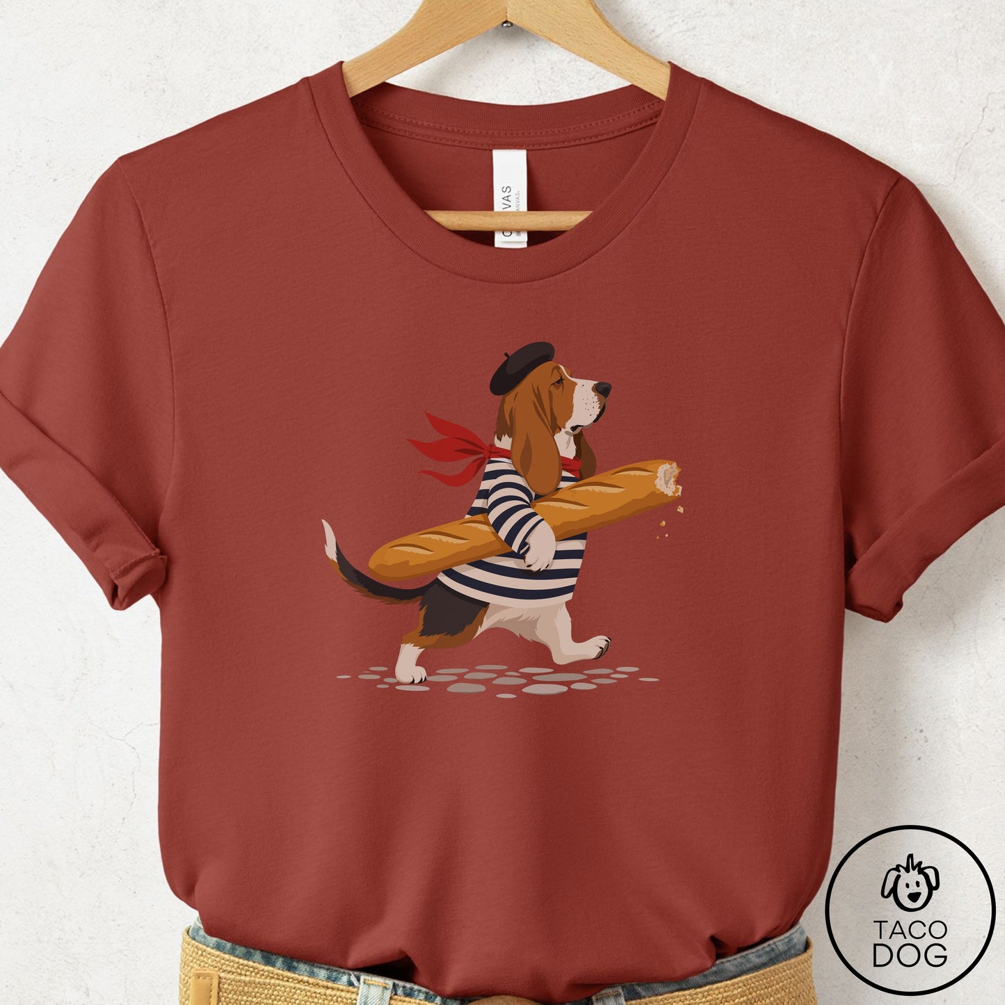 Basset Hound French T-Shirt Rust Taco-Dog