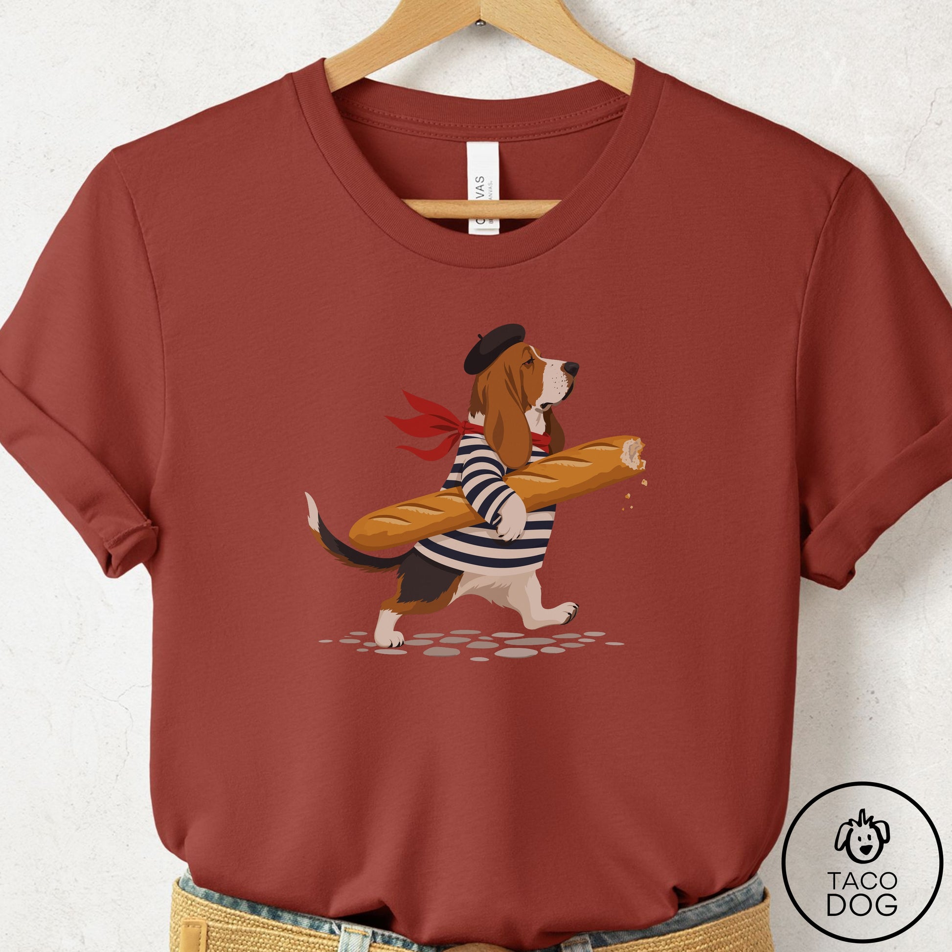 Basset Hound French T-Shirt Rust Taco-Dog