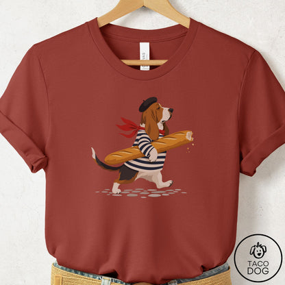 Basset Hound French T-Shirt Rust Taco-Dog