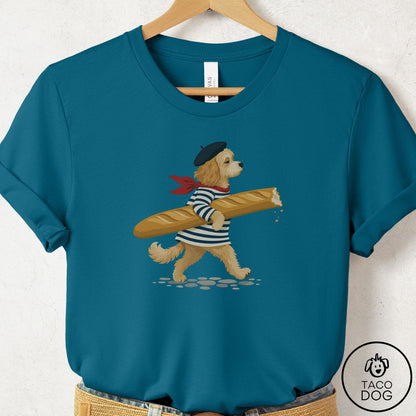 Cavapoo French T-Shirt Deep Teal Taco-Dog