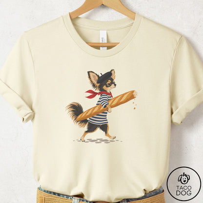 Chihuahua French T-Shirt Natural Taco-Dog