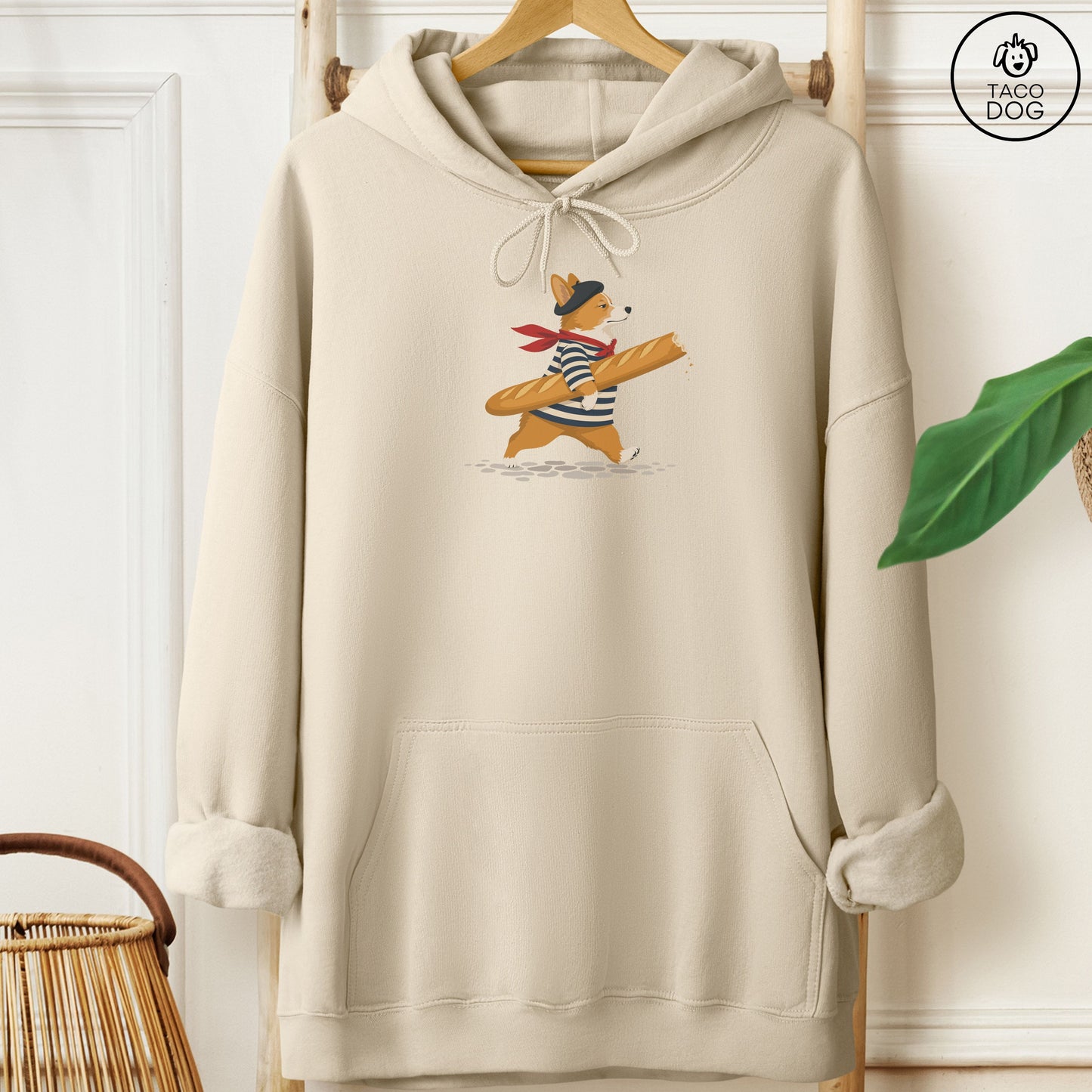 Corgi French Hoodie Sand Taco-Dog