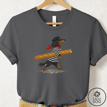 Dachshund French T-Shirt Asphalt Taco-Dog